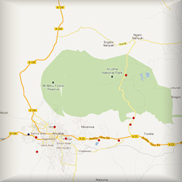 Plattegrond accommodaties Arusha Nationaal Park