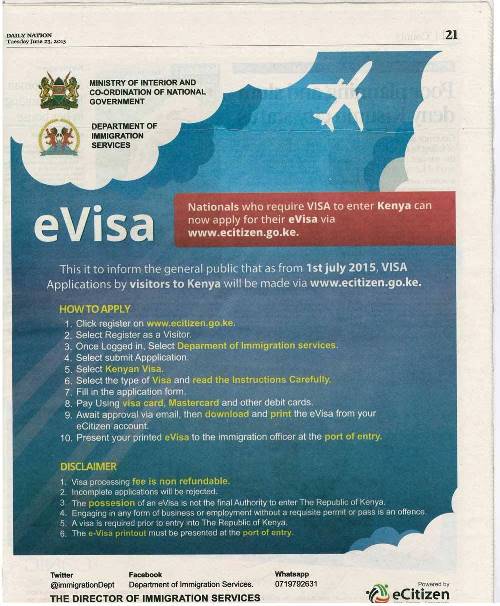 Kenia E-visa aanvraag artikel