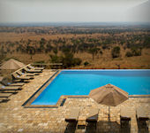 Accommodatie Serengeti uitzicht over de savanne, Serengeti Nationaal Park Tanzania